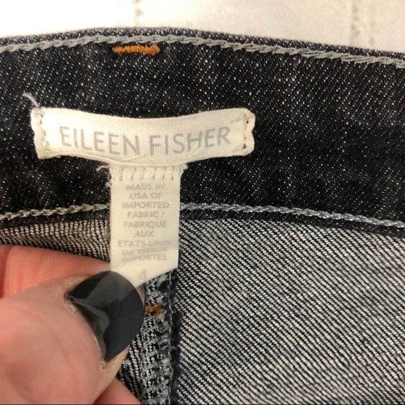 Eileen Fisher Straight Leg Jeans Black Size 4 Organic Cotton - Picture 7 of 9